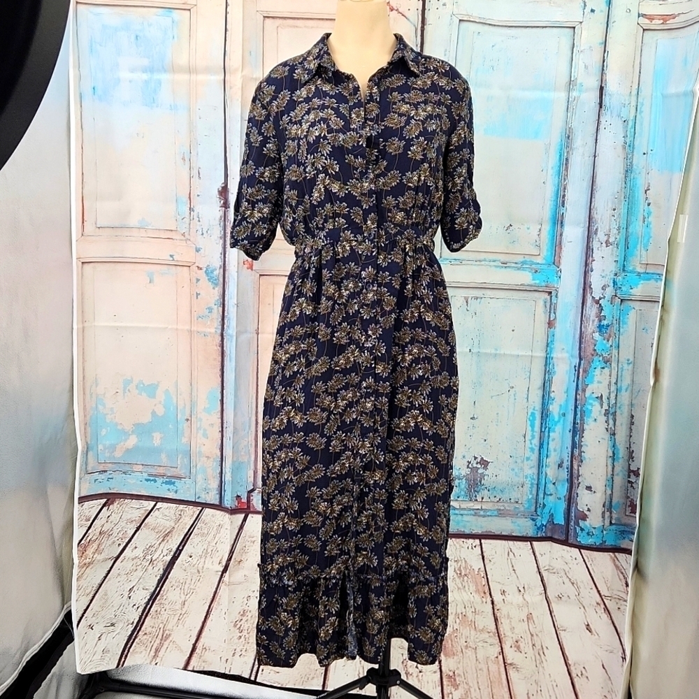 Garance Button Front Maxi Floral‎ Dress